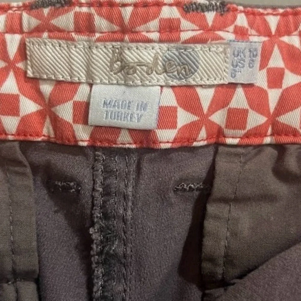 Boden Chino Shorts Womens 6 Grey Excellent‎ Cotton Stretch Mid Rise Pockets